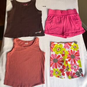 Old Navy & Carter’s Shorts, size 3T for Little Toddler Girls, Sprockets Tee,Pink